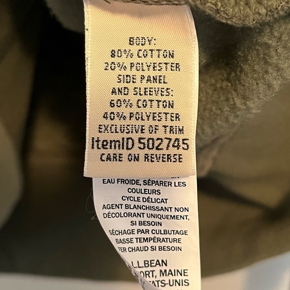 L.L Bean Women's Olive Green Quilted Quarter-Zip Pullover - Picture 7 of 12